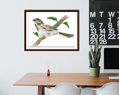 Song Sparrow Watercolor Print Sparrow Art Print Bird Wall Art Wild Bird Decor Brown Sparrow Painting Bird Lover Gift House Sparrow Artwork - image4